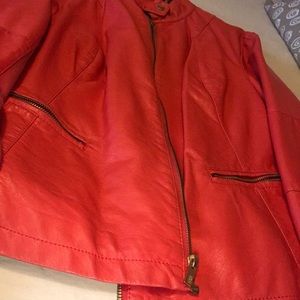 ORANGE BLACK RIVET LAMB SKIN JACKET Size 1X